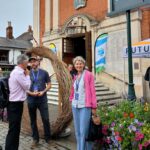 Angela Mellen with her willow sculpture at the River Summit 2026, Henley UK.